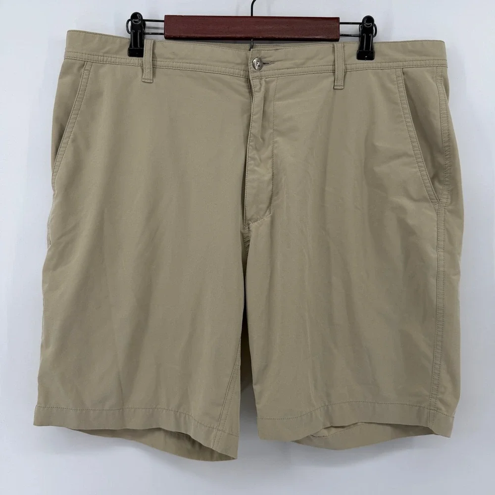 FootJoy Golf Shorts Mens 38 Tan Khaki Performance Stretch Flat Front Technical